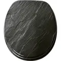 SANILO® WC-Sitz mit Absenkautomatik Granit, Toilettendeckel direkt vom Hersteller, Klodeckel, Klobrille, WC Deckel, Toilettensitz, Toilettenbrille - Schwarz/Grau/Dunkelgrau