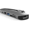 MMOBIEL USB-C Adapter Hub - 6-in-1 Multiportadapter USB-C zu HDMI, USB und SD/TF-Leser - Grau