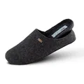 Biosoft Filz Hausschuhe Herren 43 Mister Cosy schwarz/anthrazit | Geschlossene Pantoffeln mit Fußbett und rutschfester Gummisohle | Bequeme Hauspuschen für Herren und Senioren