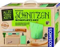 Schnitzen - Komplett-Set mit Kinderschnitzmesser, Bohrer, Holzblock
