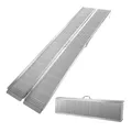 Wiltec Rollstuhlrampe doppelt faltbar 213cm 270kg, Mobile Auffahrschiene als Rollirampe, Aluminium Kofferrampe
