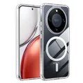 Fitudoos Hülle für Honor Magic 8 Lite 5G, Robuste PC-Rückseite Case+Stoßfesten TPU-Kante, Militärischen Grad Schutz Hülle, Schutz Magnetisch & Anti-Gelb Stoßfeste Handyhülle - Transparent