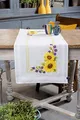 VERVACO Stickpackung Kreuzstich Set Vorgedruckt Tischläufer Sonnenblumen Stickdecken Vorgezeichnet DIY Basteln Erwachsene Kreativ Stickläufer zum Selbersticken 40 x 100 cm Stickset