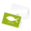 itenga 24 x Tischkarten Platzkarten Namensschild Fisch Kommunion Taufe Konfirmation (grün)