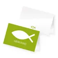 itenga 24x Tischkarte Fisch  grün Platzkarte Kommunion Taufe Konfirmation neu