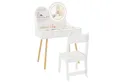 COSTWAY Schminktisch, Kinder Schminktisch mit LED-Beleuchtung, Holz