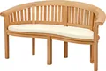 Bankauflage Sitzauflage Havana weiß 139 x 49 cm als hochwertiges Polster für Bananenbank waschbares & UV-beständiges Kissen für Gartenbank