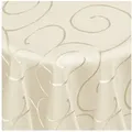 DecoHomeTextil Heimtextilmanufaktur Tischdecke Kringel Circle Tafeldecke Ornamente Damast Tischdecke beige Oval 160 x 220 cm