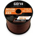 GO!elements Abspannleine Paracord 550 - 4mm, Paracord 550 aus reißfester Nylonschnur braun 100m