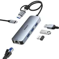 BENFEI USB C Gigabit Ethernet Adapter, 3 Ports Hub 3.0 Mit RJ45 LAN Netzwerkadapter für MacBook Pro/Air 2023 iPad Pro iMac S23 XPS17 Surface Book 3