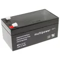 4 x Multipower MP3,4-12 Bleiakku 12V 3,4Ah m. 4,8mm Faston Baugleich zu FG20341
