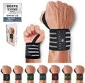 BLACKROX Handgelenkbandage [Vergleichssieger 2024] BEAST KILLER, One Size, 2er Set, schwarz/grau