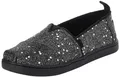 TOMS Tiny Girl's Classic Alpargata Espadrille Loafer Flat, Black Cosmic Glitter, 8 UK
