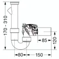 Rückstaudoppelverschluss Staufix Wasch- und Spültisch-Siphon DN 50 (Ausführung: Kessel-Rückstauverschluss Staufix 73052 Siphon DN50 Kunststoff)