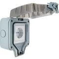 SCHWAIGER Schuko-Steckdose, IP66 mit 1x Schuko- Unterputzdose - grau