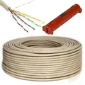 PremiumX 100m Telefonkabel 4x2x0,6mm 8 Adern Verlegekabel Telefonleitung Fernmeldekabel Abisolierer