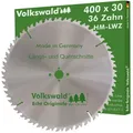 Volkswald Kreissägeblatt Volkswald ® HM-Sägeblatt LWZ 400 x 30 mm Z= 36 Kreissägeblatt Hartholz, Echt Originale Volkswald® Made in Germany