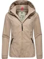 Ragwear Damen wasserdichte Übergangsjacke leichte Jacke kurz mit Kapuze Dizzie Intl Latte024 Gr. M