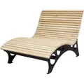 HOME DELUXE Wellenholzliege / Waldsofa TAIGA - 120 I Waldsofa Wellenholzliege Holzliege Lärche Outdoor Gartenliege Metallgestell Polsterauflage - Naturbelassen