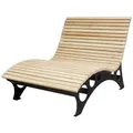Home Deluxe Wellenholzliege, Natur, Holz, 120x114x157 cm, Gartenmöbel, Gartenliegen