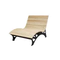 Home Deluxe Wellenholzliege/Waldsofa Taiga - 120 I Waldsofa Wellenholzliege Holzliege Lärche Outdoor Gartenliege Metallgestell Polsterauflage