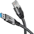 goobay USB A 3.0/RJ45 CAT 6 Kabel 3,0 m grau, schwarz, 1 St.