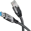 goobay USB A 3.0/RJ45 CAT 6 Kabel 3,0 m grau, schwarz, 1 St.