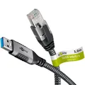 goobay 70499 goobay USB A 3.0/RJ45 CAT 6 Kabel 3,0 m grau, schwarz, 1 St.