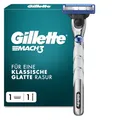 Gillette Mach3 Turbo Rasierer Herren — Inkl. 1 Nassrasierer, 1 Ersatzklinge mit Verbessertem Gleitstreifen für Ein Sanftes Gleiten und Neuen Klingen — Grau