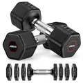 JOROTO Hanteln Set, 4-in-1 Verstellbare Hanteln Kurzhanteln 2er set, 2–5 kg, mit Verchromtem Rutschfestem Griff, Geeignet für Männer und Frauen, für Krafttraining, Fitness und Heimtraining (Schwarz)