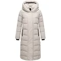 Navahoo Steppmantel Engelsfeder XIV Langer Wintermantel mit innenliegenden Rucksackträgern braun XXL (44)
