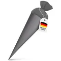 ITENGA Bastelschultüte Rohling Einschulung rund 70cm mit Filzverschluss GRAU