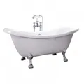Freistehende Badewanne Indoor Vintage Look FAMA Weiß Spa 2 Personen
