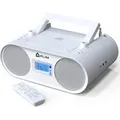 KLIM Boombox B4 Boombox (AM/FM Radio, Radio mit CD Spieler, AM/FM Radio, MP3, Bluetooth, AUX, USB) weiß