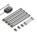 ledscom.de LED Unterbau-Leuchte SIRIS schwarz matt, flach, 30cm, je 370lm, weiß, 4er Set
