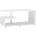 Mid.you Couchtisch Maliso, Weiß, Holzwerkstoff, rechteckig, rund, 53x42x91 cm, Stauraum, Wohnzimmer, Wohnzimmertische, Couchtische, Couchtische mit Stauraum
