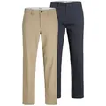 Jack & Jones Chinohose JPSTKANE DAVE CHINO 2PK MP NOOS (Packung, 2-tlg) In vorgewaschener Qualität beige 30
