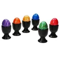 MamboCat Panther 6er Set Eierbecher schwarz I für 6 Personen I Matte runde Steingut-Eierbecher mit Fuß I Geschirr für das weiche oder Harte Frühstücksei beim Brunch & Buffet