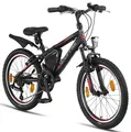 Licorne Bike Guide Premium Mountainbike in 20, 24, 26, 27.5 und 29 Zoll Fahrrad für Mädchen Jungen Herren und Damen (20 Zoll, Schwarz/Rot/Grau)