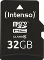 32 GB MicroSDHC Card Intenso Class 10 + SD Adapter retail