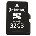 Intenso 32 GB microSDHC Class 10 Speicherkarte mit SD-Adapter, Schwarz, NEU