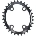 ROTOR Kettenblatt Q-Rings Rings oval 2-fach LK 80 mm | 4 Loch für Rot