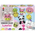 Marabu Window Color fun & fancy "SWEETIES", Fensterfarbe auf Wasserbasis, 6 Stifte mit je 25 ml Farbe, Malvorlage A3 und Malfolie A4, 0406000000122