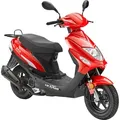 Motorroller LUXXON "ECO", rot, Motorroller & Mofas, 45 km/h, B:655cm H:1100cm L:1735cm