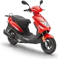 LuXXon ECO Motoroller - City Roller mit 50 ccm - 3 PS für max 45 km/h - Rot