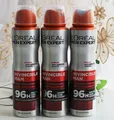 3x150ml L'Oreal Men Expert Invincible Man Anti Transpirant 96H Deo Spray