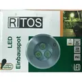 Ritos LED's Garden LED Garten Einbaustrahler rund 100mm 3W silber kaltweiß 6000K - Silber/Schwarz