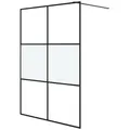 vidaXL Duschwand, Duschabtrennung für Begehbare Dusche Schwarz 140x195 cm Halbmatt ESG