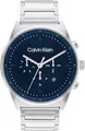 Calvin Klein 25200293 Quarz Uhr Herren Analog 5ATM Edelstahl Silber Blau