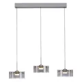 MONDO KARENA LED-Pendelleuchte Höhenverstellbar Rauchglas Metall H 180 cm